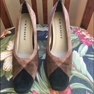 Kim Rogers Ladies Suede Square heel Career Shoes